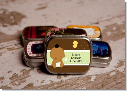 Baby Neutral African American - Personalized Baby Shower Mint Tins