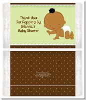 Baby Neutral African American - Personalized Popcorn Wrapper Baby Shower Favors