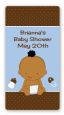 Baby Boy African American - Custom Rectangle Baby Shower Sticker/Labels thumbnail