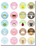 Baby Animals - Round Personalized Baby Shower Sticker Labels