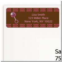 Baby Bling Pink Rattle - Baby Shower Return Address Labels