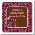 Baby Bling Pink - Square Personalized Baby Shower Sticker Labels thumbnail