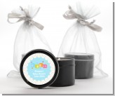 Baby Blocks Blue - Baby Shower Black Candle Tin Favors