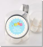 Baby Blocks Blue - Personalized Baby Shower Candy Jar