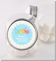 Baby Blocks Blue - Personalized Baby Shower Candy Jar