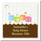 Baby Blocks - Personalized Baby Shower Card Stock Favor Tags