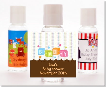 Baby Blocks - Personalized Baby Shower Hand Sanitizers Favors