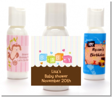 Baby Blocks - Personalized Baby Shower Lotion Favors