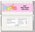Baby Blocks Pink - Personalized Baby Shower Candy Bar Wrappers thumbnail