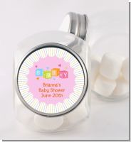 Baby Blocks Pink - Personalized Baby Shower Candy Jar