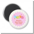 Baby Blocks Pink - Personalized Baby Shower Magnet Favors thumbnail