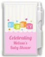 Baby Blocks Pink - Baby Shower Personalized Notebook Favor thumbnail