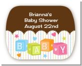 Baby Blocks - Personalized Baby Shower Rounded Corner Stickers