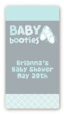Booties Blue - Custom Rectangle Baby Shower Sticker/Labels