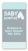 Booties Blue - Custom Rectangle Baby Shower Sticker/Labels Booties Blue - Custom Rectangle Baby Shower Sticker/Labels