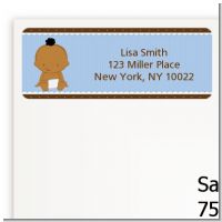 Baby Boy African American - Baby Shower Return Address Labels