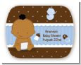 Baby Boy African American - Personalized Baby Shower Rounded Corner Stickers thumbnail