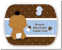 Baby Boy African American - Personalized Baby Shower Rounded Corner Stickers