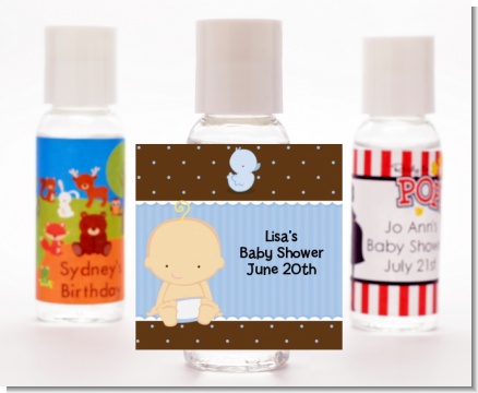 Baby Boy Caucasian - Personalized Baby Shower Hand Sanitizers Favors