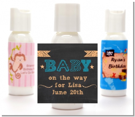 Baby Boy Chalk Inspired - Personalized Baby Shower Lotion Favors