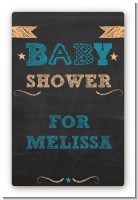 Baby Boy Chalk Inspired - Custom Large Rectangle Baby Shower Sticker/Labels