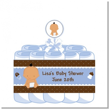 Baby Boy Hispanic - Personalized Baby Shower Diaper Cake 1 Tier