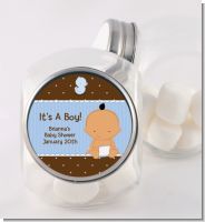 Baby Boy Hispanic - Personalized Baby Shower Candy Jar