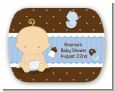Baby Boy Caucasian - Personalized Baby Shower Rounded Corner Stickers thumbnail