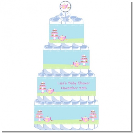 tier Baby Brewing Tea Party Baby Shower Diaper Cake Baby