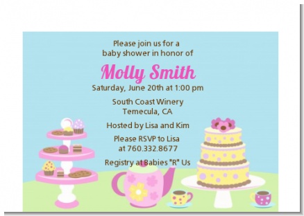 Baby Brewing Tea Party - Baby Shower Petite Invitations
