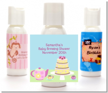 Baby Brewing Tea Party - Personalized Baby Shower Lotion Favors