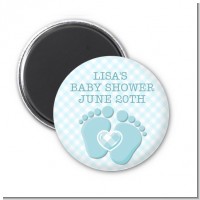 Baby Feet Baby Boy - Personalized Baby Shower Magnet Favors