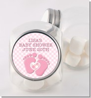 Baby Feet Baby Girl - Personalized Baby Shower Candy Jar