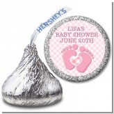 Baby Feet Baby Girl - Hershey Kiss Baby Shower Sticker Labels
