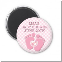 Baby Feet Baby Girl - Personalized Baby Shower Magnet Favors