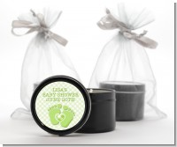 Baby Feet Baby Green - Baby Shower Black Candle Tin Favors