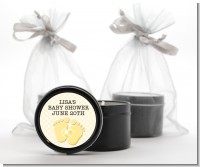 Baby Feet Neutral - Baby Shower Black Candle Tin Favors