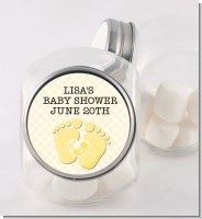 Baby Feet Neutral - Personalized Baby Shower Candy Jar
