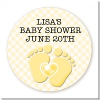 Baby Feet Neutral - Round Personalized Baby Shower Sticker Labels