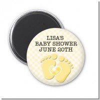 Baby Feet Neutral - Personalized Baby Shower Magnet Favors