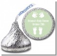 Baby Feet Pitter Patter Neutral - Hershey Kiss Baby Shower Sticker Labels thumbnail