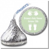 Baby Feet Pitter Patter Neutral - Hershey Kiss Baby Shower Sticker Labels