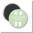 Baby Feet Pitter Patter Neutral - Personalized Baby Shower Magnet Favors thumbnail