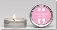 Baby Feet Pitter Patter Pink - Baby Shower Candle Favors thumbnail
