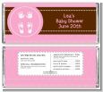 Baby Feet Pitter Patter Pink - Personalized Baby Shower Candy Bar Wrappers thumbnail