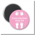 Baby Feet Pitter Patter Pink - Personalized Baby Shower Magnet Favors thumbnail