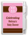 Baby Feet Pitter Patter Pink - Baby Shower Personalized Notebook Favor thumbnail