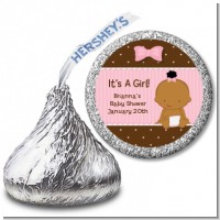 Baby Girl African American - Hershey Kiss Baby Shower Sticker Labels