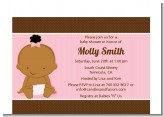 Baby Girl African American - Baby Shower Petite Invitations