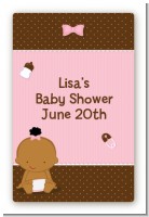 Baby Girl African American - Custom Large Rectangle Baby Shower Sticker/Labels
